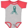 thumbnail image 3 of Inktastic Ovarian Cancer Awareness Teal Ribbon Made of Hearts Boys or Girls Baby Bodysuit, 3 of 5