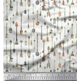 thumbnail image 1 of Soimoi White polyester Crepe Fabric Arrow Tribal Printed Fabric 1 Yard 42 Inch Wide, 1 of 3