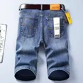 thumbnail image 3 of Pantalones vaqueros cortos para hombre, talla grande, medio oversize, pantalones cortos de mezclilla para hombre, bermudas largas, diseñador azul, lujo, oferta, moda coreana popular, 3 of 5