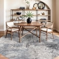 thumbnail image 3 of YOUFORTONG 9ft Round Washable Abstract Area Rug, Modern Low Pile Carpet, Soft Non-Slip Stain Resistant Indoor Mat for Living Room Bedroom Dining Room,Blue, 3 of 9