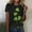 Black, variant on Levmjia Shirts for Women Casual Summer Tops Short Sleeve St. Patrick's Day Fashion Women's Round Neck Casual Short Sleeve Printed Ladies Tops Blouse Green