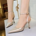 thumbnail image 3 of Women's Pumps Stiletto High Heel Ankle Strap Pointed Toe 8CM Pump Party Dress, 3 of 6