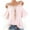 Pink, variant on Women Casual Loose Summer Top Solid Color Off-Shoulder Flared Sleeve Fashion Blouse
