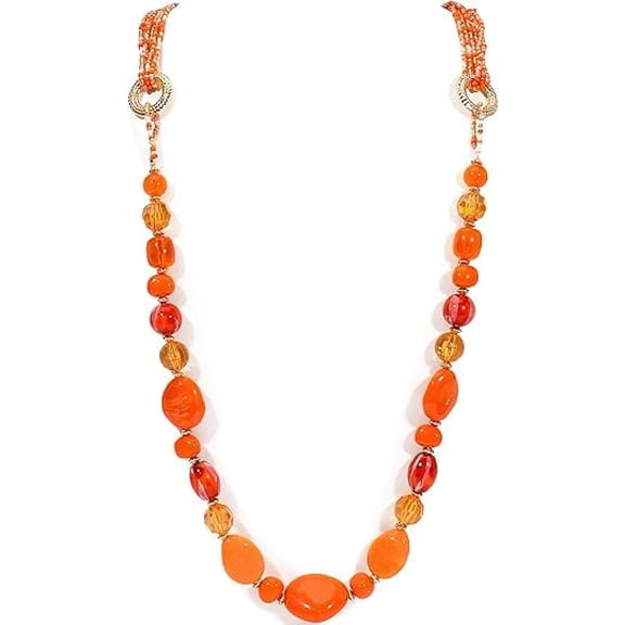 Bocar Long Beaded Necklace for Women Handmade Fashion Costume Chain Jewelry Gift