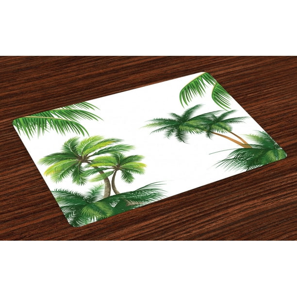 Tropical Placemats Set of 4 Coconut Palm Tree Nature Paradise Plants