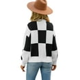 thumbnail image 5 of Franhais Autumn Winter Long Sleeve Pullover Women Sweater Fashion Plaid Knitted Sweaters Korean New O-Neck Jumper Femme, 5 of 8