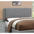 thumbnail image 2 of Stylish Modern Ash Grey Polyfiber Queen Size Bed 1pc Bedframe Master Bedroom Furniture Storage Footboard Upholstery Headboard, 2 of 7