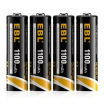 EBL AA Rechargeable Batteries, 1.2V 1100mAh High Capacity Ni-CD AA Battery for Solar Garden Lights (Pack of 4)