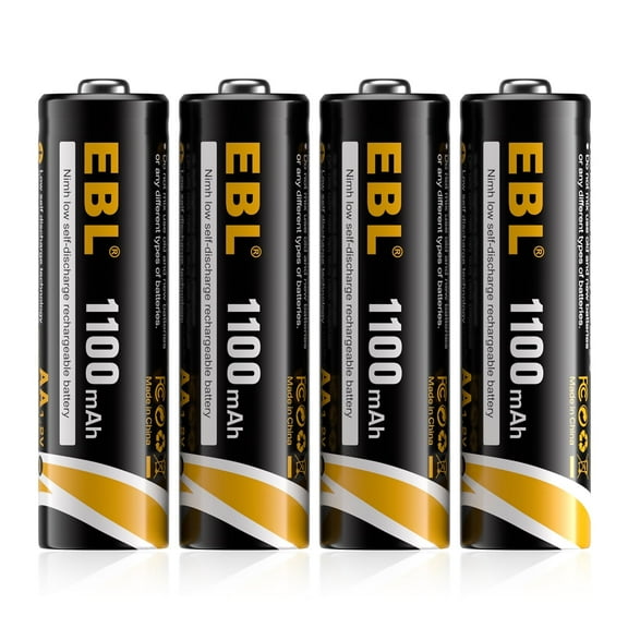 EBL AA Rechargeable Batteries, 1.2V 1100mAh High Capacity Ni-CD AA Battery for Solar Garden Lights (Pack of 4)