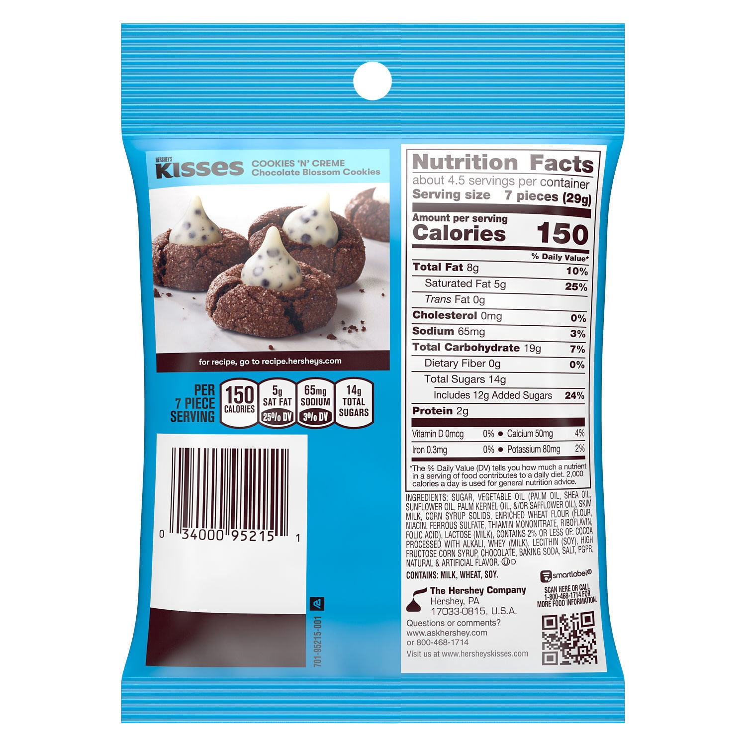 Hershey's Kisses Cookies 'n' Creme Candy, Bag 4.59 oz