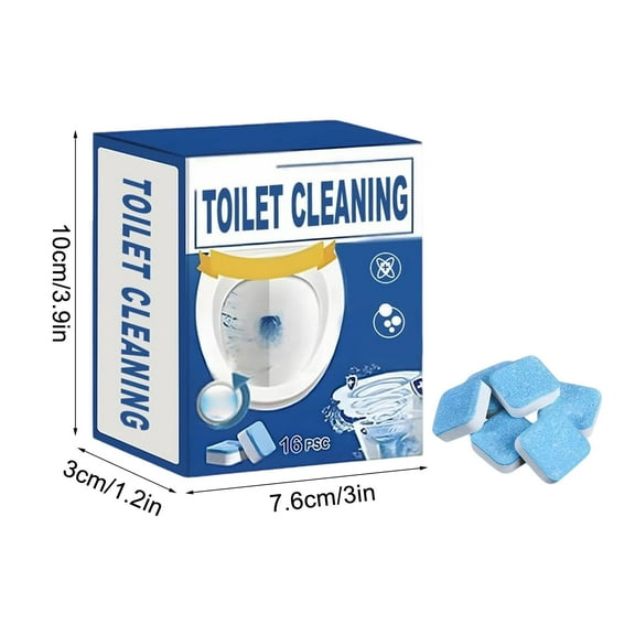 Bfogop Toilet Bowl Cleaner Tablets Toilet Tank Cleaners, Septic-Safe Hard Water Ring Stain Remover, Smell Eliminator Toilet Cleaning & Deodorizer, Fresh Scent - 16 Tabs