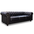thumbnail image 2 of Sofá 100% de Piel Genuina ConfortoPiel Chesterfield Negro, 2 of 4