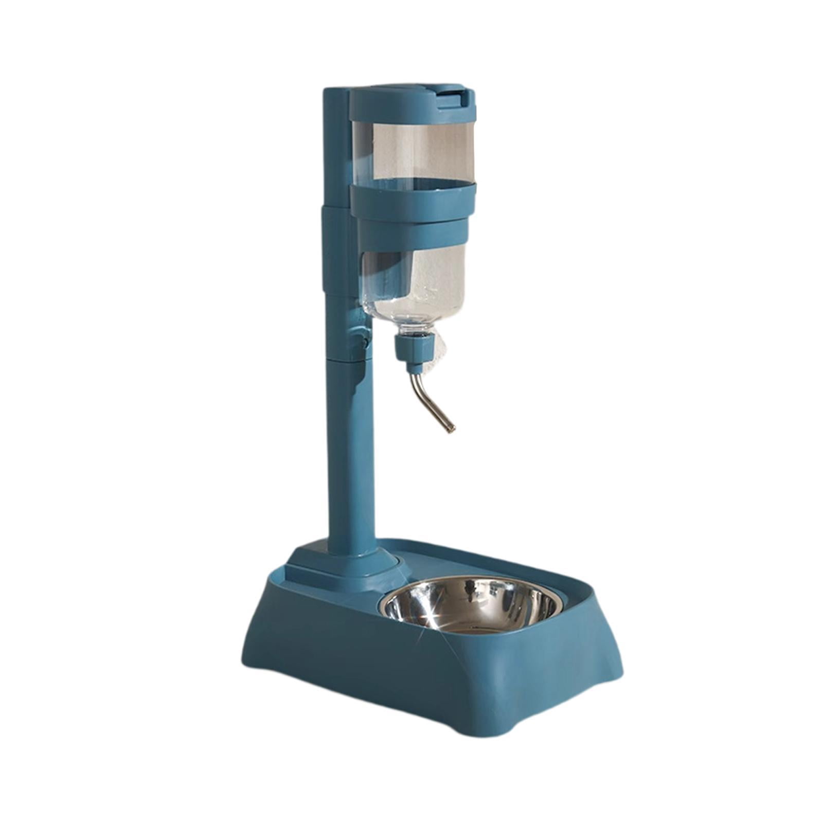 Serenable Pet Feeder Waterer Cat Dog Bowl Feeding Station Multifunctional Automatic Food Feeder Water Bottle Stand for Small Animal Cat blue