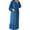 Blue, variant on Ladies Plus Size Dress Women's Abaya Puffy Sleeve Vintage Pocket Hem Ruffled Dress
