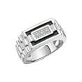 thumbnail image 4 of RYLOS Men's Rings 14K White Gold Designer Ring With Diamonds and Black Onyx Rings For Men Size 12, 4 of 7