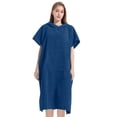 thumbnail image 5 of Xfvqtps Adults Men Women Surf Poncho Hoodie Short Sleeve Quick Dry Absorbent Changing Towel Robe Solid Color Swimming Beach Surfing Bath Towels Navy, 5 of 8