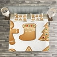 thumbnail image 3 of Ambesonne Gingerbread Man Quilted Bedspread Set 3 Pcs, Pastry, King Size, Multicolor, 3 of 3