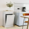 thumbnail image 2 of CANVORA 10-Gallon Tilt-Out Kitchen Trash Can Cabinet, Freestanding with Hidden Drawer & Cutting, 2 of 7
