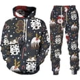 thumbnail image 1 of Conjunto de chándal de 2 piezas para hombre y mujer, ropa de Año Nuevo con estampado 3D de Navidad, sudaderas con capucha y pantalones, traje de fiesta de navidad, 1 of 4