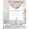 thumbnail image 4 of Waterfall Valances for Windows, Red Orange Coastal Kitchen Sheer Valance Curtains, Summer Beach Starfish Coral Nautical Rustic Rod Pocket Swag Valances for Living Room Bedroom, 47.2"x38.5", 2 Panel, 4 of 8
