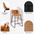thumbnail image 4 of LUE BONA Bar Stools Set of 2, Faux Leather 24 Inch Counter Height Bar Chairs for Living Room Kithchen Island, Whiskey Brown, 4 of 5