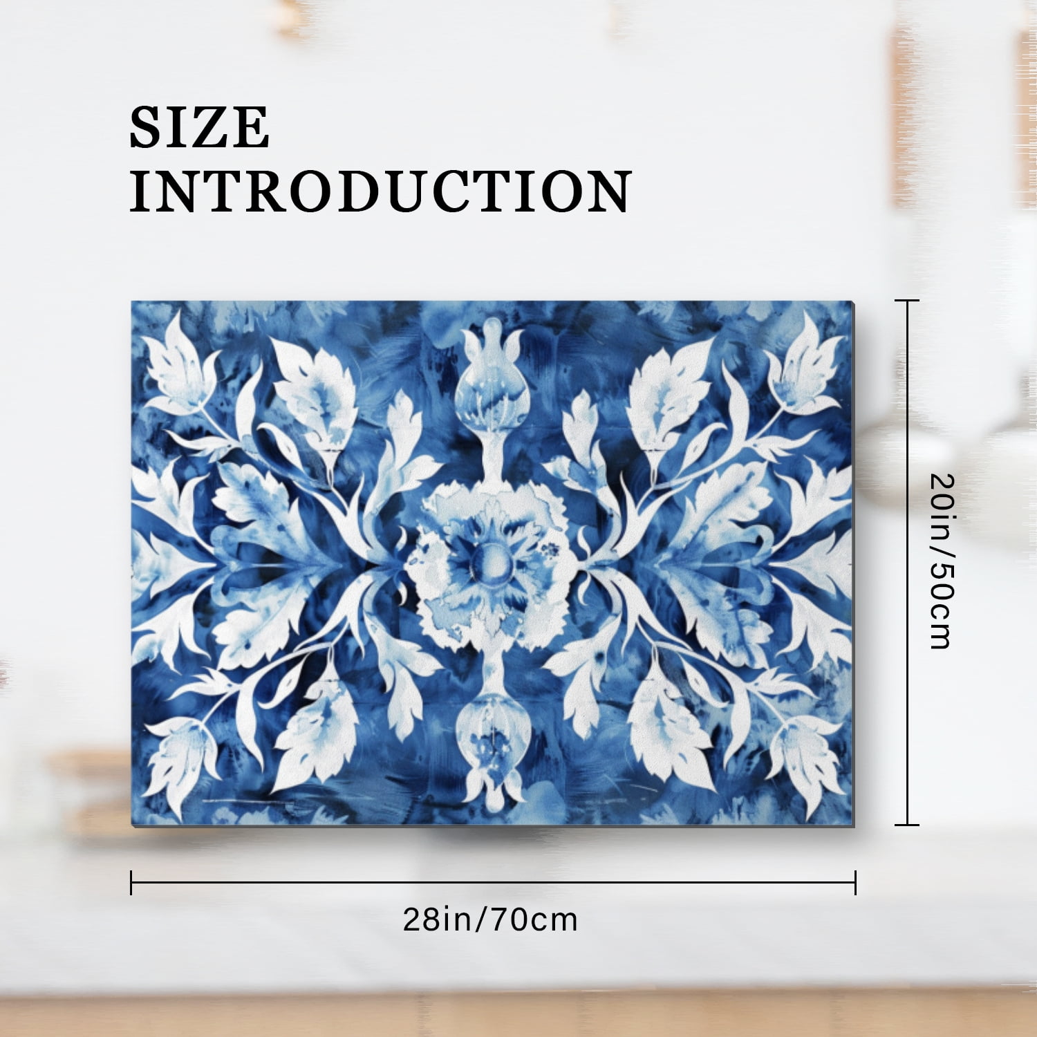 Foldable Cover for Stove Top Electric Flat Top, Elegant Blue And White Floral Pattern Non-slip Stovetop Induction Protector, Square Stove Burner Covers Mat for Kitchen RV (28×20 Inch)