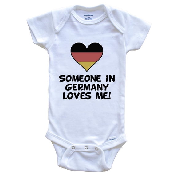 Someone In Germany Loves Me German Flag Heart Baby Bodysuit, 0-3 Months White