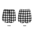 thumbnail image 3 of Cauagu Black White Plaid Print Women's 2 in 1 Running Shorts Athletic Workout Gym Yoga Shorts Running Shorts for Women-X-Large, 3 of 7