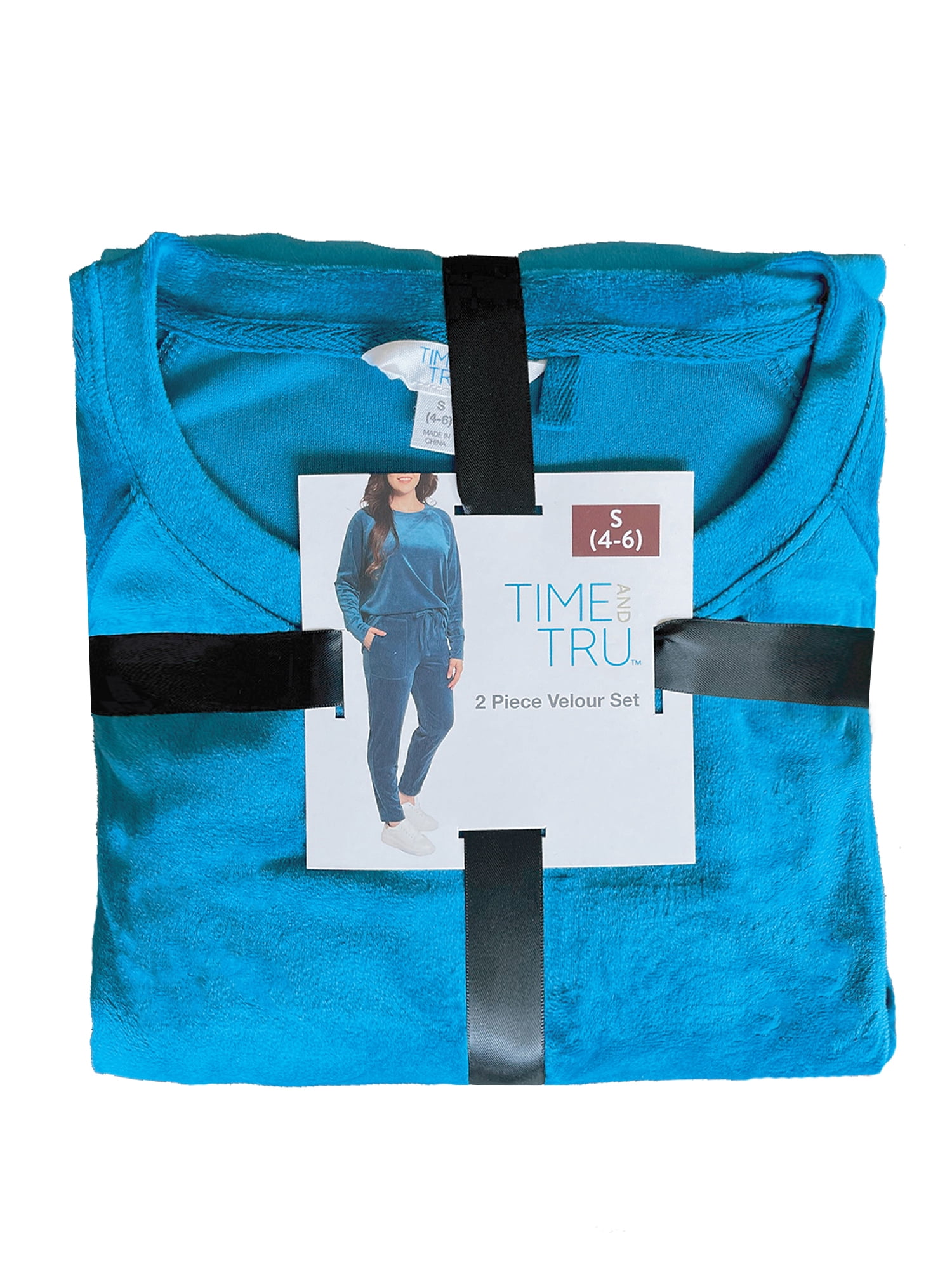 Time and Tru Women's Velour Top and Pants Set, 2-Piece, Sizes S-XXXL