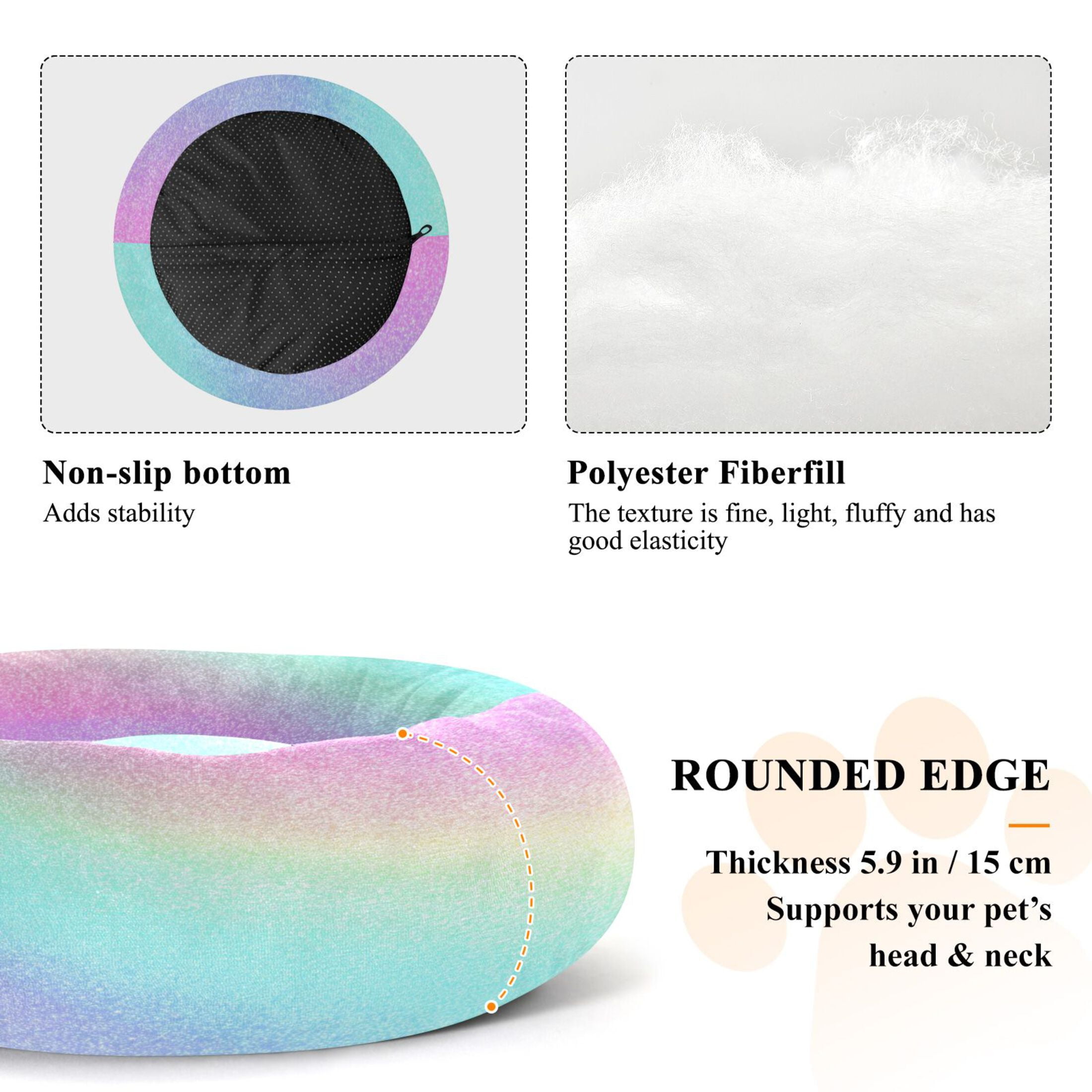 Iauyy Pet Couch Donut Cat Bed for Indoor Cats/Small Dogs Washable & Machine with Non-slip Bottom Calming Cat Furniture, Light Background (XS)