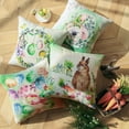thumbnail image 7 of Happy Easter Throw Pillow Set of 4 Easter Decor for Sofa Couch Colorful Egg and Beige Rabbit 18 x 18 Inch, 7 of 7