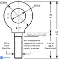 thumbnail image 2 of 3 Pcs Lifting Shoulder Eye Bolts 3/8"-16 X 1-1/4", 2 of 6
