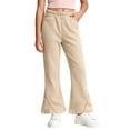 thumbnail image 2 of Mifsaly Girls Waffle Knit Wide Leg Pants High Waisted Flare Sweatpants with Pockets Solid Color Outdoor Play Lounge Clothes, 2 of 6