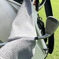 thumbnail image 4 of Ettsollp Microfiber Golf Towel with Carabiner Clip Waffle Pattern Super Soft Absorbent Golf Club Ball Cleaning Wipe Cloth Golf Accessories, 4 of 8