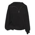 thumbnail image 6 of Womens Oversized Sweatshirts Fall Fashion Quarter Zip Long Sleeve Pullover Casual Solid Y2K Loose Tops, 6 of 7