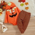 thumbnail image 6 of Infant Pumpkin Costume Baby Romper Hoodie Cotton With Hat Set Baby Girl Halloween Outfit Newborn Halloween Costume Girl 3-6 Months, 6 of 9