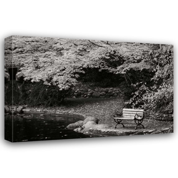 Vitaly Geyman 40x28 Gallery Wrapped Canvas Wall Art Titled - Autumn Trio II BandW