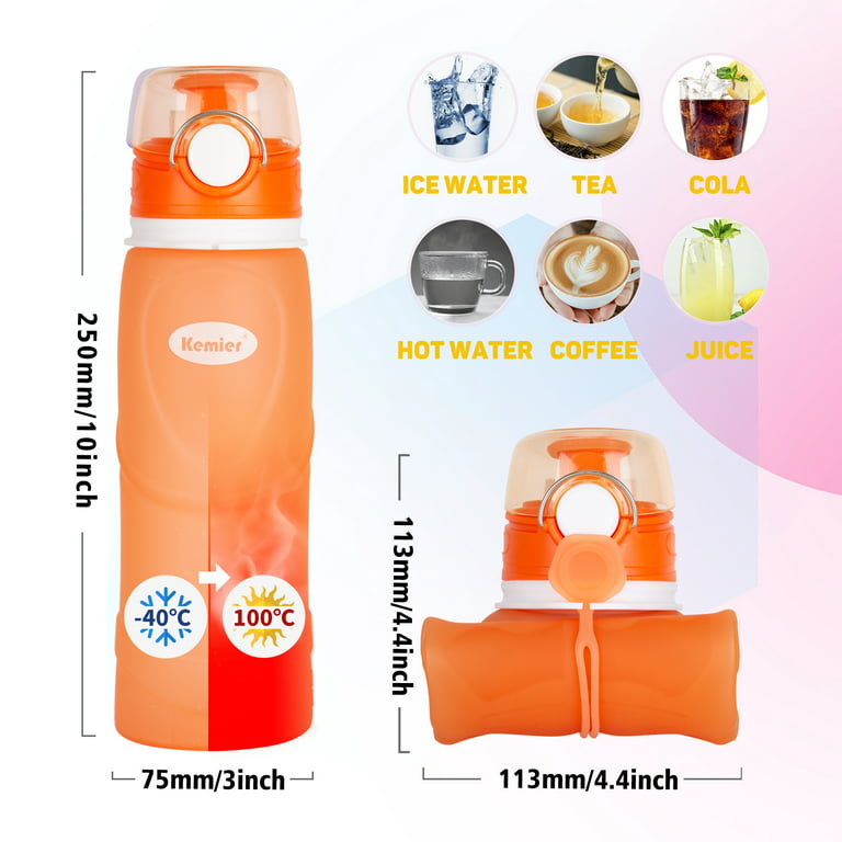 Collapsible Water Bottles Leakproof Valve Reusable Bpa Free