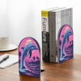 thumbnail image 5 of Susaid Hawaiian Beach Dolphin Print Wooden Bookends Decorative Book Ends for Shelves Heavy Books Holder Organizer Non-Slip Desk Book End for Kids Room Office School 1 Pairs, 5 of 8