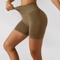 thumbnail image 2 of Pantalones cortos de yoga de cintura alta para mujer, pantalones cortos deportivos sin costuras con control de barriga para gimnasio en casa, correr, entrenamiento, 2 of 5