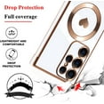 thumbnail image 3 of Compatible with Samsung S23 Ultra Magnetic Case for Women Girls,Light Luxury Cute Love Heart MagSafe Plating Electroplated Bling Case Raised Full Camera Lens Protection Phone Case-White, 3 of 7