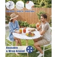 thumbnail image 5 of decorUhome Round Spandex Fitted Tablecloth for 36"-44" Tables, Washable Picnic Table Cover with Elastic, Washable Reusable Table Cloth for Dining, Marble, 5 of 8