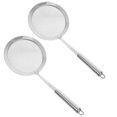 thumbnail image 3 of 2pcs Fine Mesh Skimmer Spoon Professional Stainless Steel Hot Pot Fat Strainer for Oil Filter Skimming Grease and Foam Kitchen Cooking Food Strainer L, 3 of 3