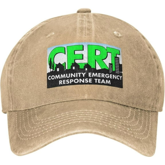 Cert Community Emergency Response Team Hat Adjustable Baseball Cap Dad Cap Unisex Hat Natural