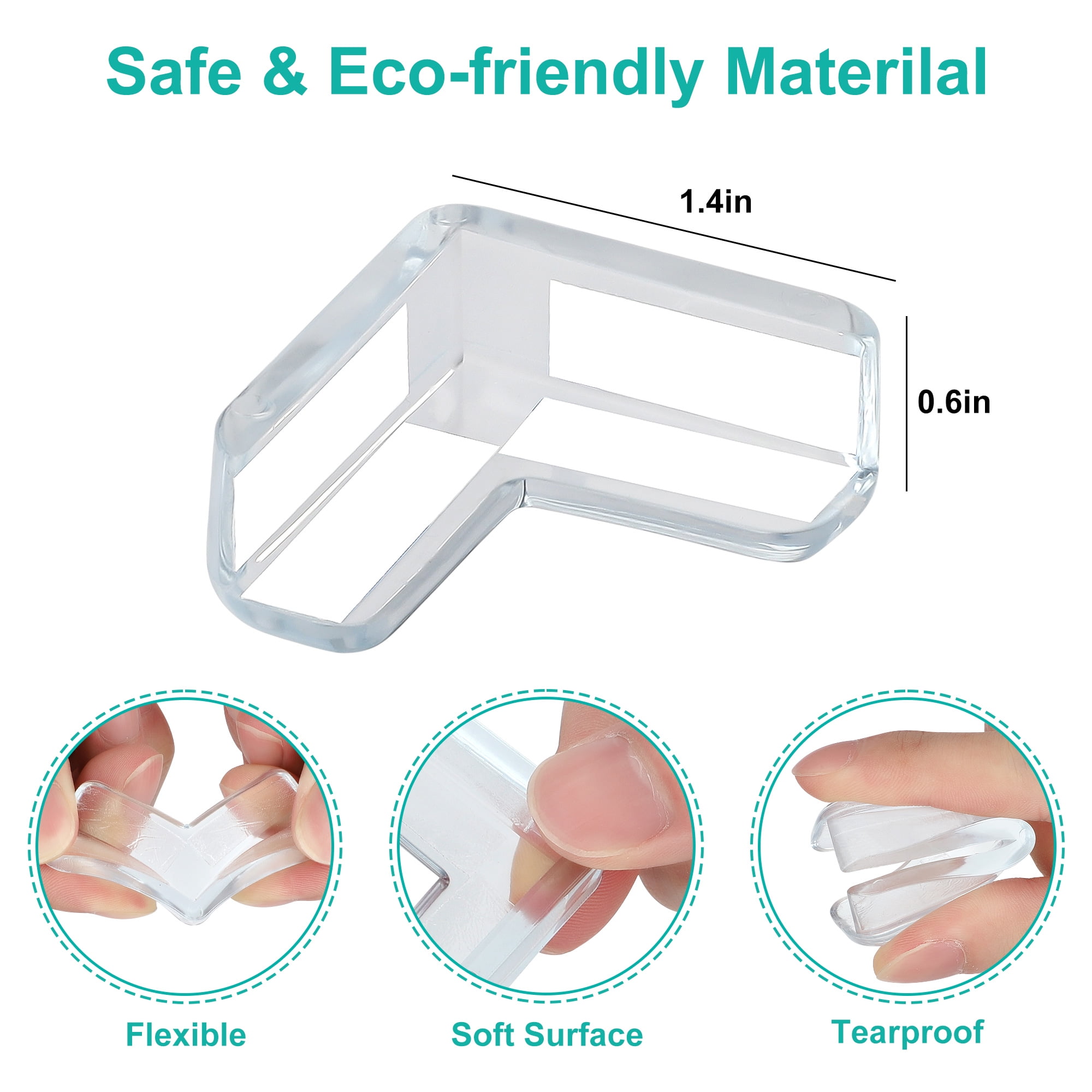 Jool Baby Products Corner Guards (24 Pack) Ultra Clear Table Corner Protector - Long Lasting Pre-Applied Adhesive - Furniture & Edge Bumpers