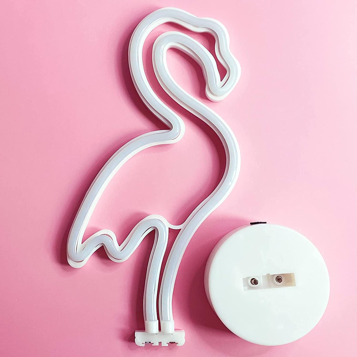 SHANJIA Neon Sign, LED Decor Night Light USB/Battery Flamingo Neon Lights with Base, for Bedroom Decoration Game Room Bar Party Kids Valentine's Gift Decor