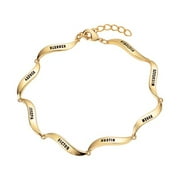Personalized Planet Women's Gold Plated Family Name Bracelet
