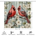 thumbnail image 4 of 4 Piece Decor Shower Curtains Sets Cardinals Redbird Dogwoods with Rugs Include Waterproof Shower Curtain Non-Slip Rug Toilet Lid Cover Bath Mat Christmas Cardinal 12 Hooks for Bathtub Decor, 4 of 8