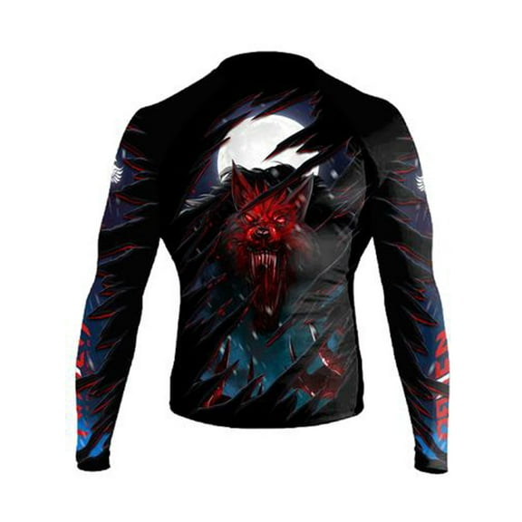 Raven Fightwear Men's The Lycan Rash Guard MMA BJJ Black