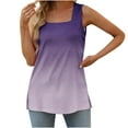 thumbnail image 2 of Summer Tank Tops for Women Square Neck Loose Casual Tank Shirts Flowy Sleeveless Side Slit Tee Shirts Blouses Plus Size, 2 of 5